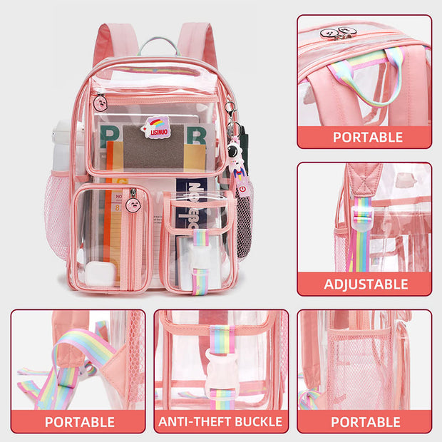 Transparent Backpack For School Students Large Capacity Leisure PVC Daypack