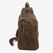 Canvas Sling Bag Shoulder Chest Pack Travel Hiking Crossbody Daypack