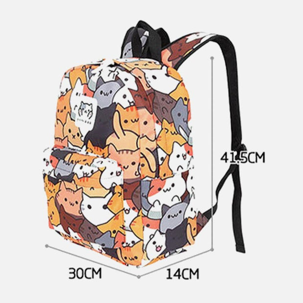 Backpack for Women Cute Pastel Cat Painting Teenage Travel Daypack