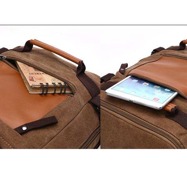 Unisex Multifunctional Retro Canvas Travel Backpack