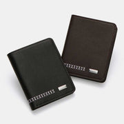 Men's Trifold Embroidery PU Leather Wallet RFID Blocking Card Holder