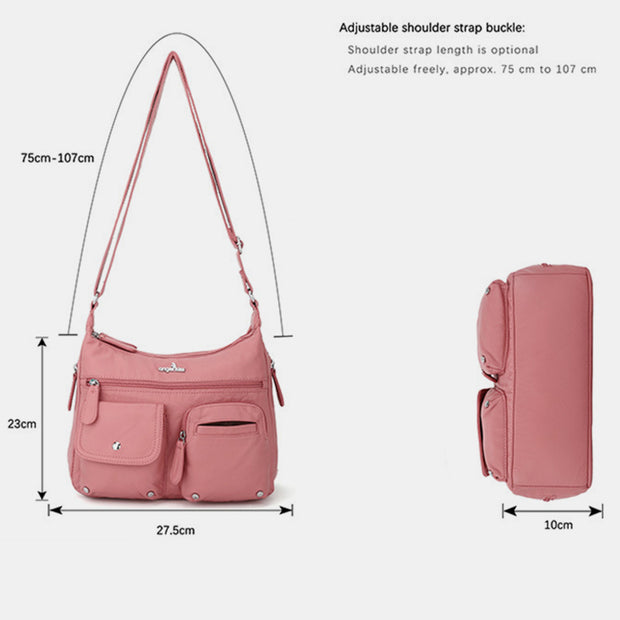 Multi-Pocket Soft PU Crossbody Bag Women Purse Shoulder Bag