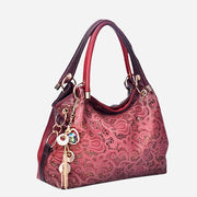 Tote Bag for Women Luxury Elegant Floral Printing Peacock Handbag