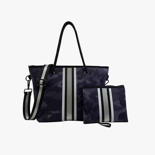 Tote Bag Set For Commuter Detachable Wide Strap Shoulder Purse