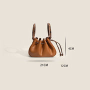 Handbag For Women Niche Ring Vintage Fold Drawstring Crossbody Bag