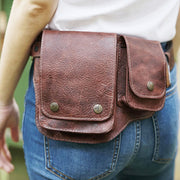 Faux Leather Waist Bag for Women Men Waist Belt Bag Drop Leg Thigh Bags