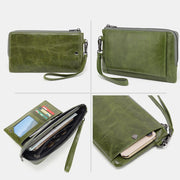 Multi-Slot Classic Genuine Leather Card Holder Long Wallet