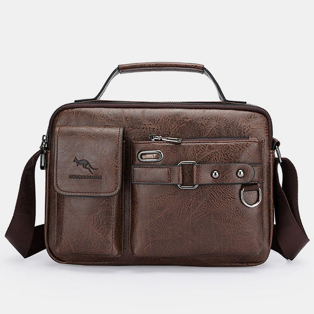 Classic Messenger Bag For Men Business Leather Crossbody Satchel Purse