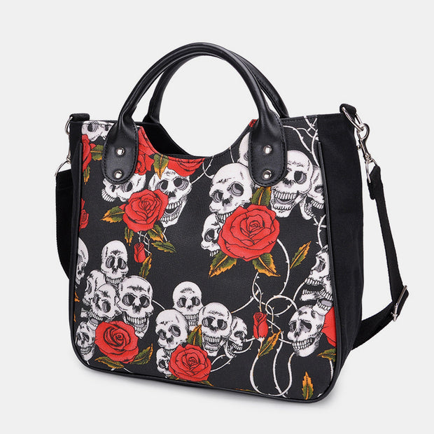 Large-Capacity Skull Print Crossbody Bag Handbag
