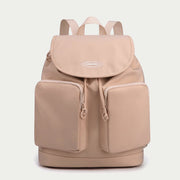 Backpack For Women Simple Drawstring Closure Waterproof Nylon Travel Bag