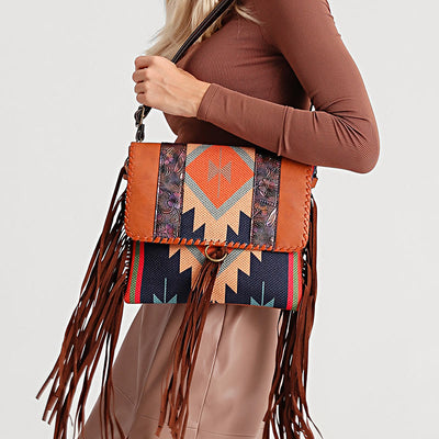 Crossbody Bag For Women Vintage Tassel Large Capacity Shopping Bag