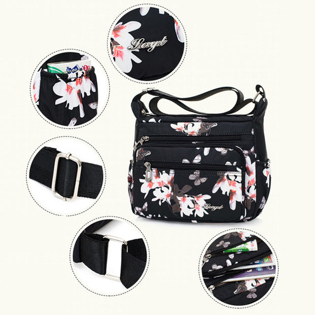 Women's Crossbody Bag Multi-Pocket Nylon Shoulder Handbag Purses Travel Bags