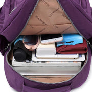 Multi-Pocket Nylon Backpack Lightweight Casual Travel Daypack for Women