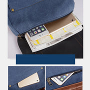 Vintage Leather Backpack for Men & Women Canvas Travel Daypack Rucksack
