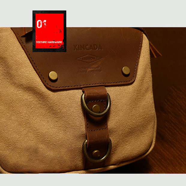 Sling Bag For Men Retro Design Lightweight Canvas Crossbody Chest Bag