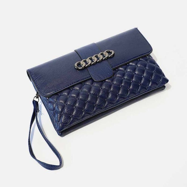 Plaid Pattern Quilted Ladies Shoulder Purse Multifunctional Wallet Handbag