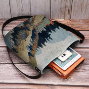 Mountain Treetop Print Bag Crossbody Bag Shoulder Bag
