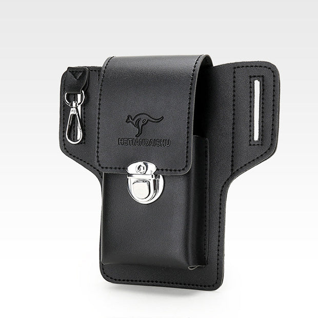 Leather Phone Pouch for Belt Universal Smartphone Holster Waist Bag