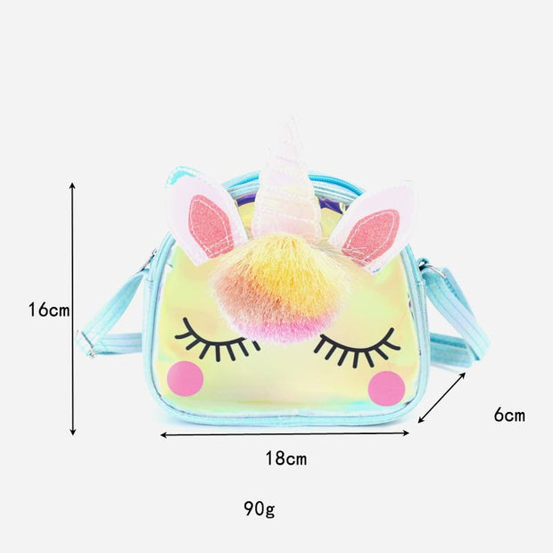 Crossbody Bag For Kids Cute Cartoon Unicorn TPU Travel Bag