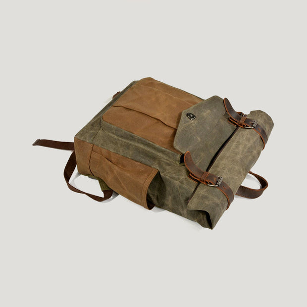Retro Large Canvas Backpack Multi-Pocket Waterproof Travel Backpack Fit 15.6'' Laptop