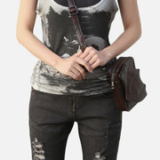 Adjustable Crossbody Bag For Women Punk Hip Bag Phone Bag