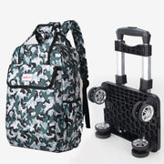 20inch Detachable Rolling Backpack Portable Travel Shopping Daypack