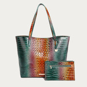 Tote For Women Daily Retro Crocodile Pattern Bag Set