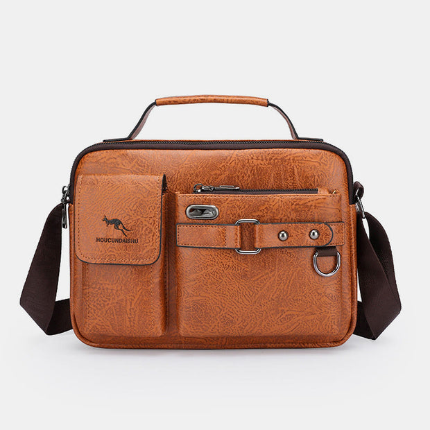 Classic Messenger Bag For Men Business Leather Crossbody Satchel Purse