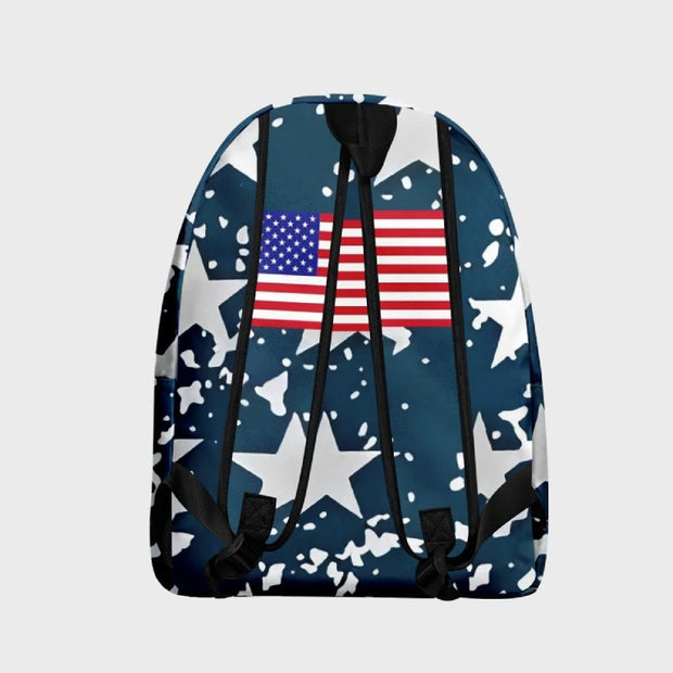 Backpack For Teenager American Flag Print Outdoor Camping Study Daypack