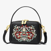 Top-Handle Bag for Women Vintage Embroidery Folk-Custom Shopping Crossbody Bag