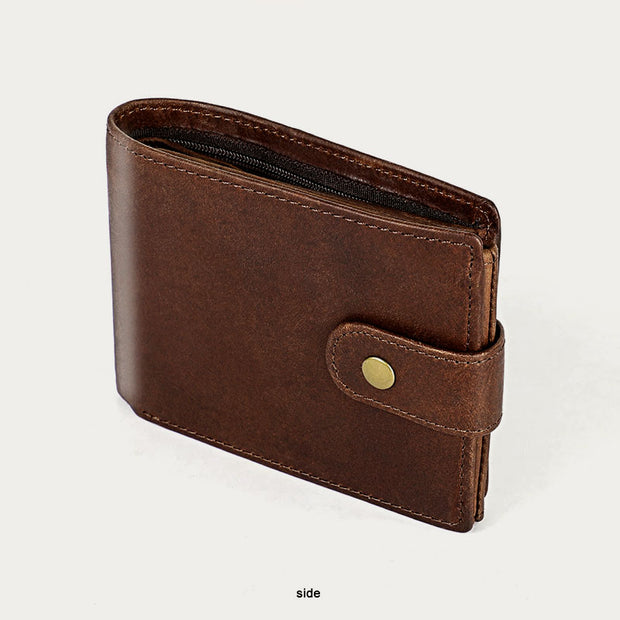 Men Leather Bifold Wallet Anti-theft RFID Blocking Card Holder Wallet
