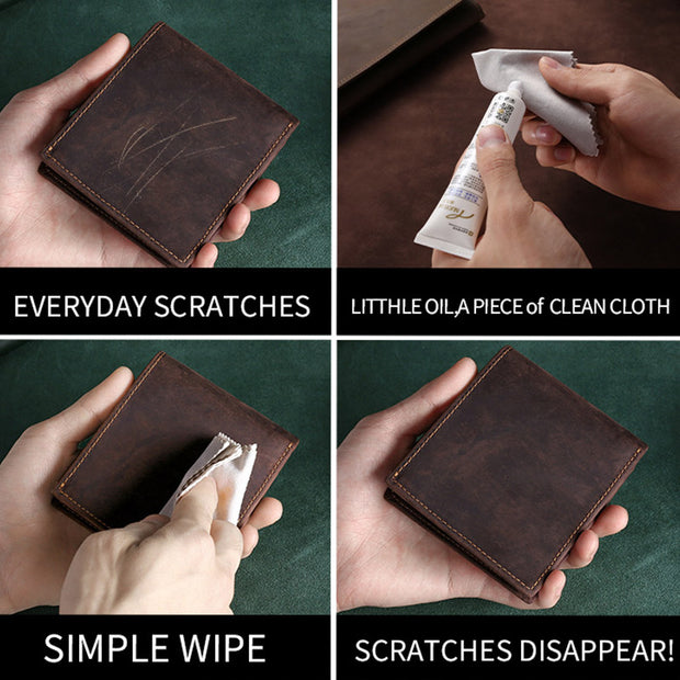 Men's Genuine Leather Wallet Slim Minimalist Bifold Front Pocket Wallet
