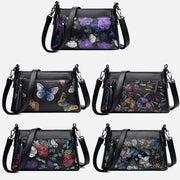 Blooming Floral Crossbody Bag For Women Dragonfly Print Tassel Purse