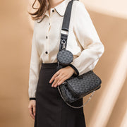 3Pcs Women Purses Checkered Crossbody Bag Shoulder Handbag with Coin Purse