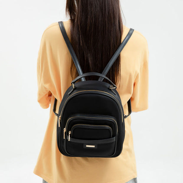 Women Minimalist Backpack Pure Color Lightweight Durable Oxford Daypack