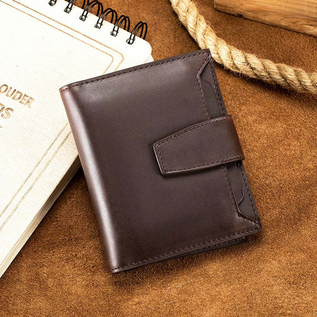 Mens Wallet RFID Genuine Leather Bifold Wallet with Removable ID Windows