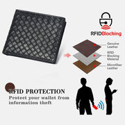 RFID Leather Wallets for Men Slim Bifold Pocket Wallet with Multi-Slots