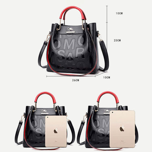 Women's Handbag Top-Handle Bags PU Leather Letter Print Crossbody Bag