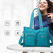 Multi-Pocket Nylon Handbag for Women Large Capacity Tote Crossbody Shoulder Bag