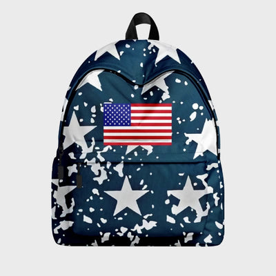 Backpack For Teenager American Flag Print Outdoor Camping Study Daypack