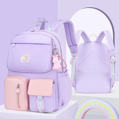 Kids Backpack Girls Boys Lightweight Cute School Backpack Multi-Slot Bookbag