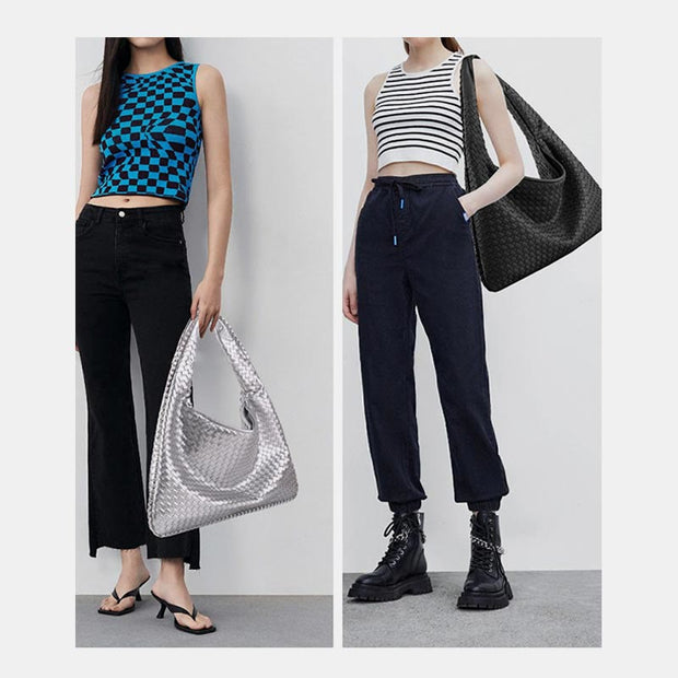 Shoulder Bag For Women Solid Color Large Capacity Minimalist Casual Handbag