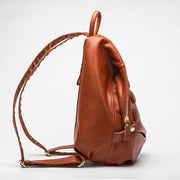 Solid Color Leather Backpack For Women Youth Travel Purse