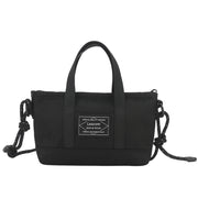 Retro Unisex Small Black Handbag Crossbody Bag with Top-Handle