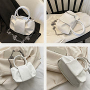 Crossbody Bag For Women Wrinkle Shape Mini Solid Color Handbag
