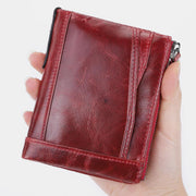 RFID Genuine Leather Multi Card Retro Wallet