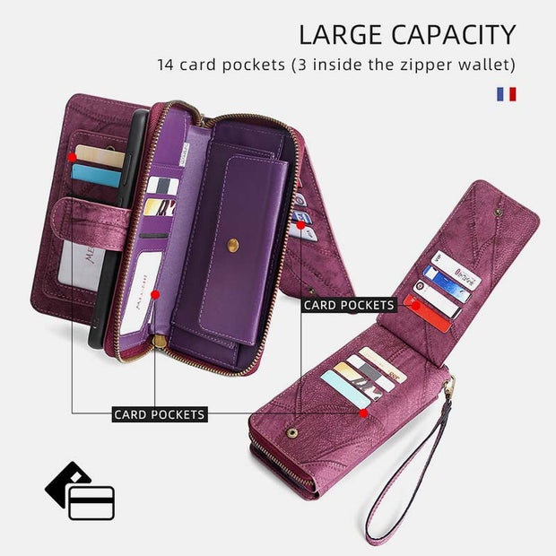 Wallet Case for iPhone 15 Series Magnetic Detachable Wallet Purse
