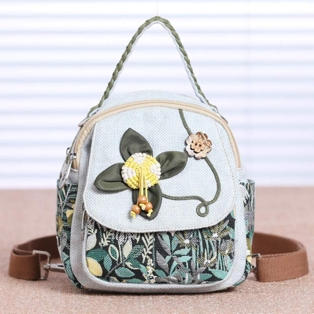 3 Way-Use Large Capacity Ethnic Style Floral Backpack
