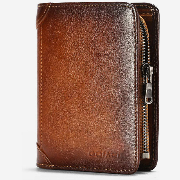 RFID Anti-Theft Leather Retro Wallet