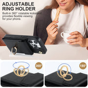 Wallet Phone Case for iPhone Casual Leather Buckle Card Holder